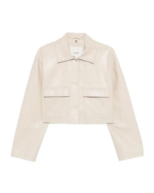 Nanushka White Cropped Pocket Jacket