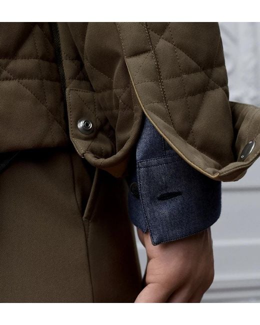 Dior Green Cannage Overshirt With Leather Patch for men