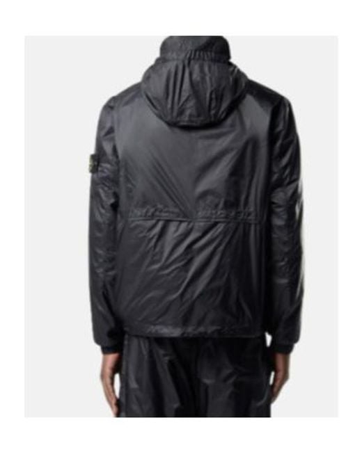 Stone Island Blue S0163 4100057 Light Ripstop Cordura Adanced Fabrics Hooded Jacket for men