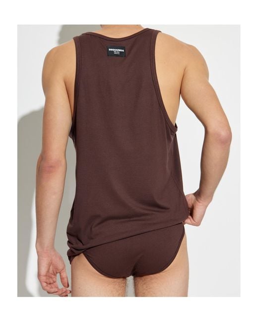 DSquared² Purple Logo-Patch Vest for men