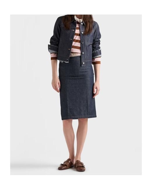 Prada Blue Denim Pencil Skirt