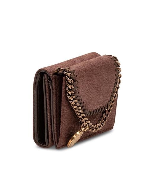 Stella McCartney Brown Chain-Detailed Bi-Fold Wallet