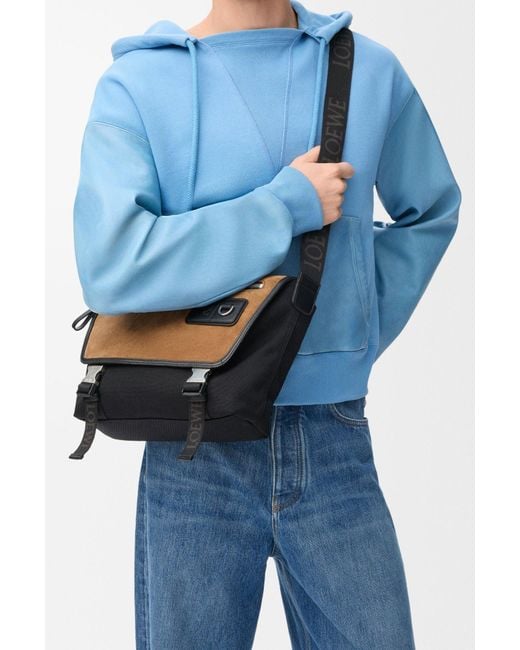 Loewe Black Medium Flex Messenger Bag for men