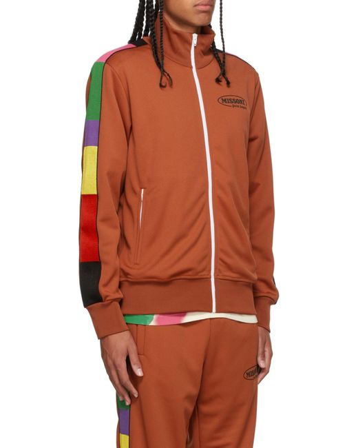Palm Angels Red X Missoni Sport Logo Print Track Top for men