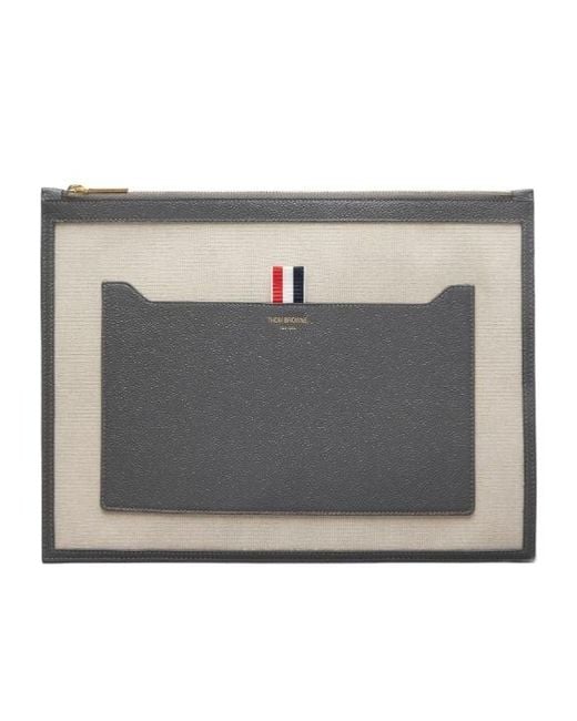 Thom Browne Gray Rwb Stripe Document Holder for men