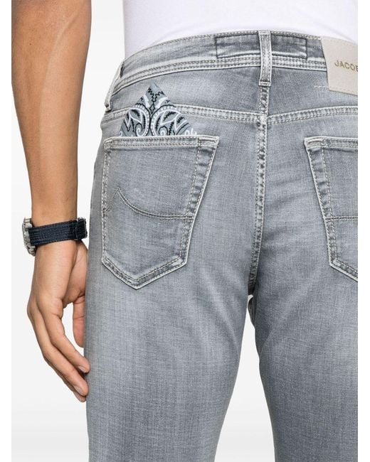 Jacob Cohen Gray Logo Patch Jeans for men