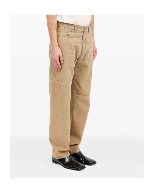 MM6 by Maison Margiela Natural Logo Patch Straight Leg Jeans for men