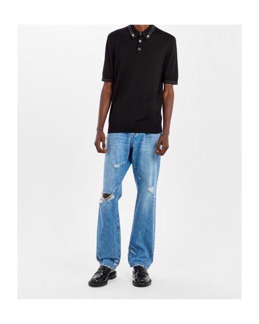 Dolce & Gabbana Blue Ripped Jeans for men