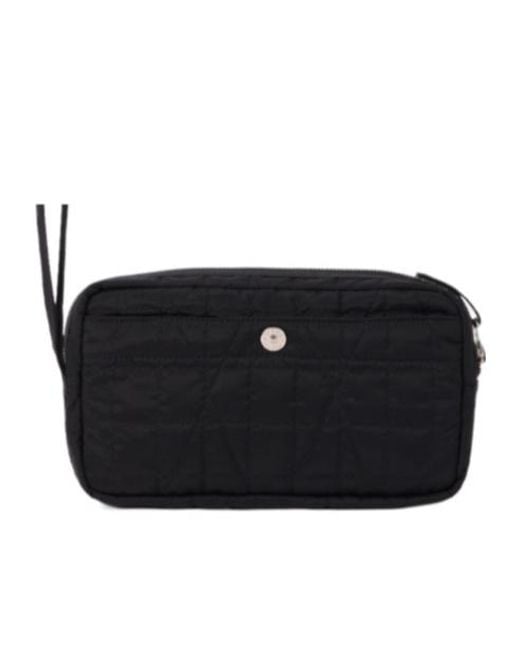 Stone Island Black Logo Patch Zipped Wrist Pouch for men