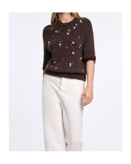 Dorothee Schumacher Black Loving Touch Embellished Alpaca-Wool Sweater