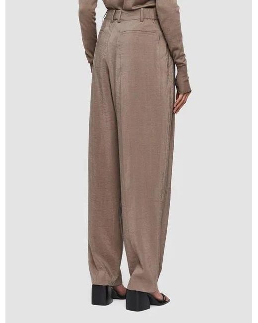 Joseph Brown Tarn Pleated Silk-Blend Drill Wide-Leg Pants