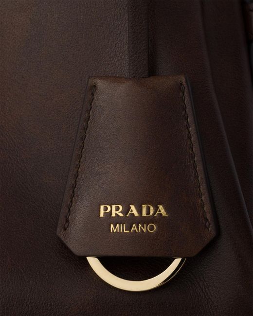 Prada Brown Aimée Medium Leather Shoulder Bag