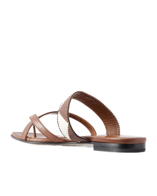 Manolo Blahnik Brown Wavy Pattern Flat Shoes