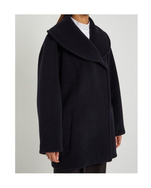 Alaïa Blue Double-Breasted Wool Coat