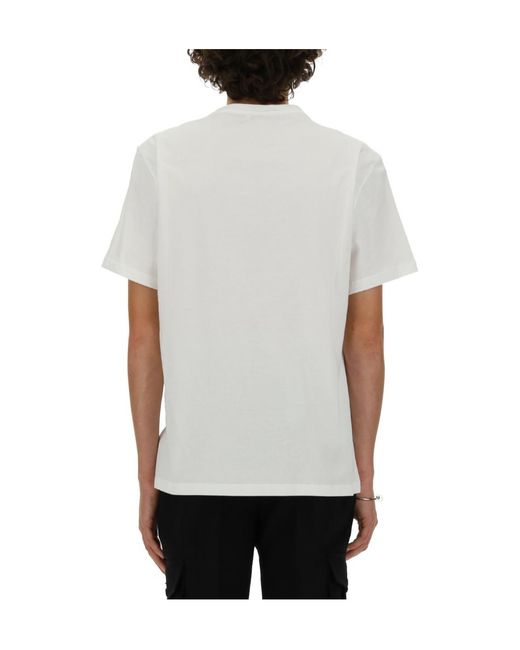 McQueen White Graphic Printed Crewneck T-Shirt for men