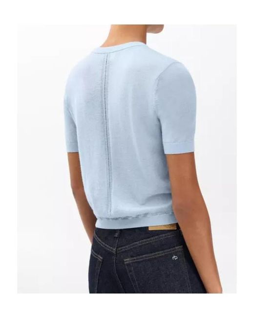Rag & Bone Blue Short Sleeve Knitted T-Shirt