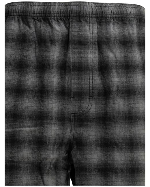 Stussy Gray Stüssy Check Elastic-Waist Shorts for men