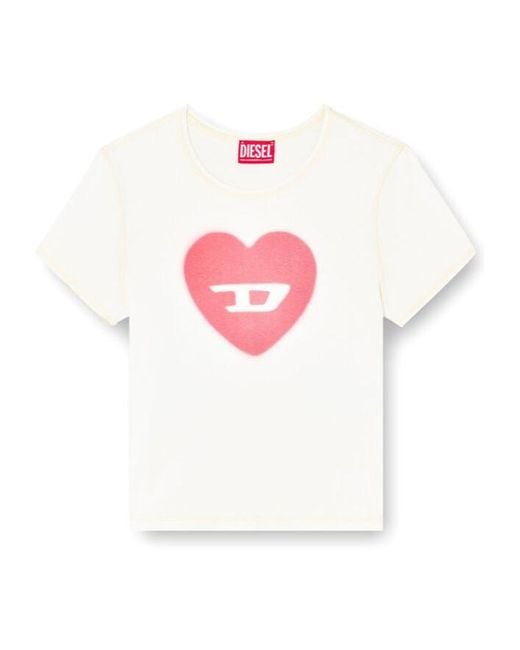 DIESEL Pink T-Ele Cropped T-Shirt