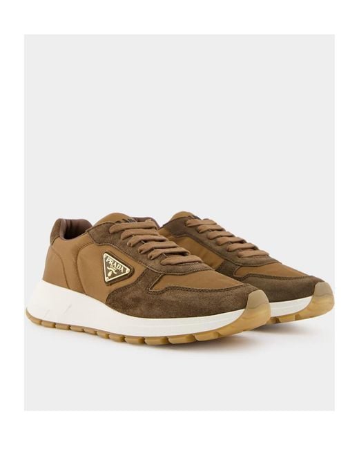Prada Brown Prax 01 Sneakers for men