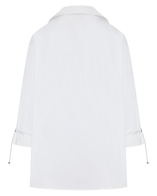 Max Mara White Mxmadorni Long-Sleeved Drawstring Top