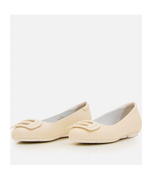 Hogan Natural H661 Logo Plaque Ballerinas