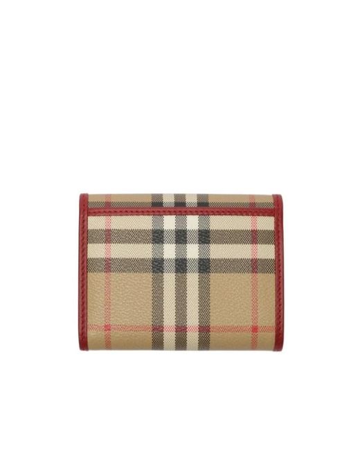 Burberry Natural Small Check Folding Wallet