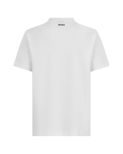 Boss White Crew Neck Short-Sleeved T-Shirt for men