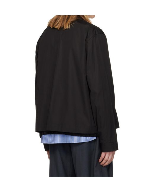 Sacai Black Collared Casual Jacket for men