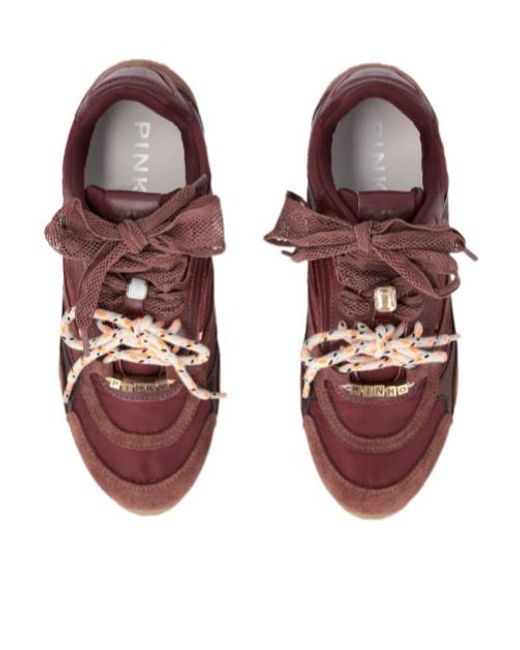 Pinko Brown Yulia 01 Lace-Up Sneakers