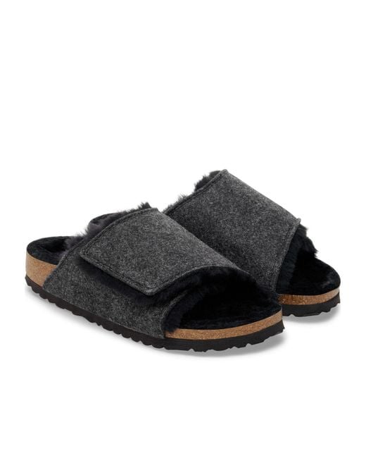 Birkenstock Black Solana Shearling Sandals for men