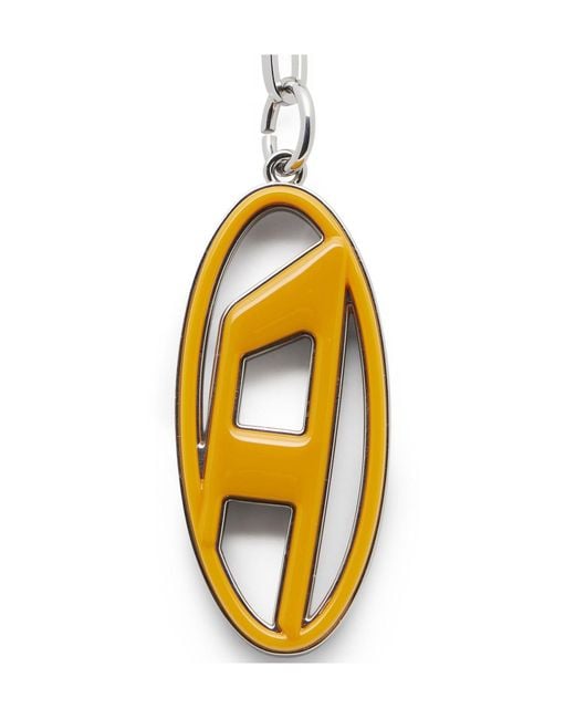 DIESEL Metallic Cage-D Logo-Charm Keyring for men