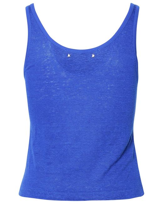 Golden Goose Deluxe Brand Blue Logo Patch Tank Top