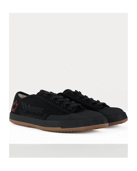 Vivienne Westwood Black Lace-Up Low-Cut Casual Shoes