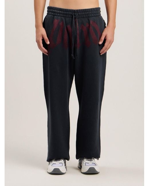Palm Angels Blue Logo-Print Track Pants for men