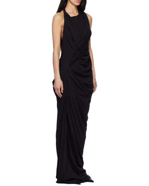Entire studios Black Oaklyn Draped Halterneck Dress