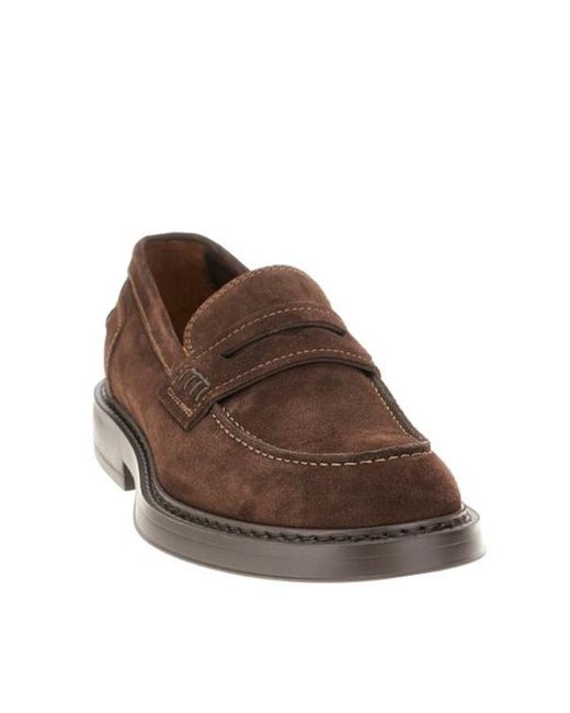 Doucal's Brown Ondo Bruges Penny Loafers for men