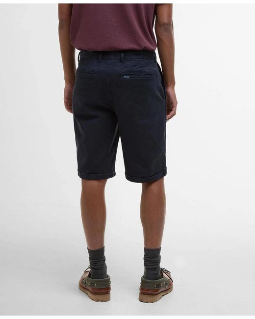 Barbour Blue Washed Twill Chino Shorts for men