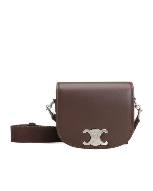 CELINE 洗練 ショルダーバッグ SMALL BESACE STRAP TRIOMPHE SMALL BESACE STRAP TRIOMPHE IN SUPPLE CALFSKIN - BLACK | CELINE