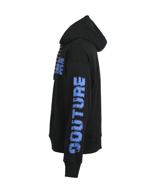 Versace Jeans Blue Logo Hooded Sweater for men