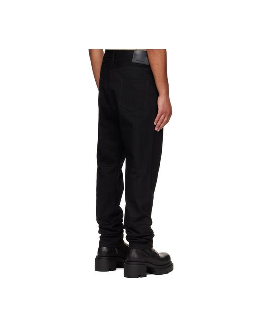 Rick Owens Black Concordians Collapse Long Jeans for men
