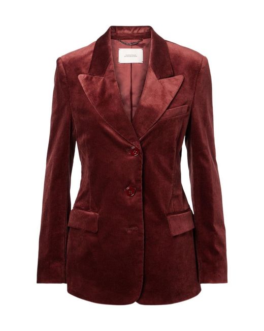 Dorothee Schumacher Red Twisted Structure Corduroy Blazer