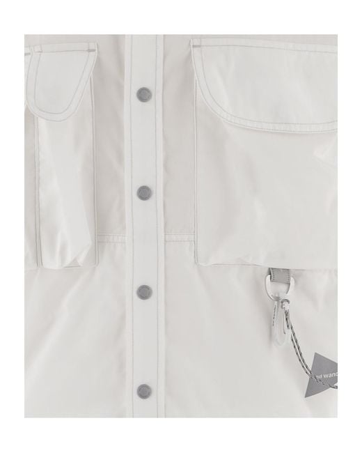And Wander White Multi-Pocket Shirt for men