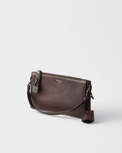 Prada Brown Zipper Clutch for men