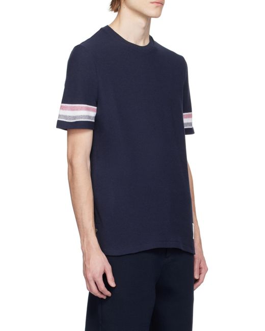 Thom Browne Blue Striped Crewneck T-Shirt for men
