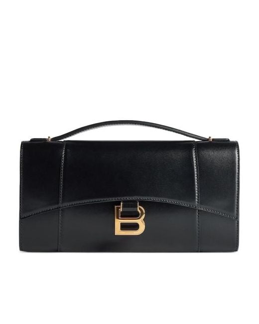 Balenciaga Black Hourglass Chain Pochette Clutch Bag