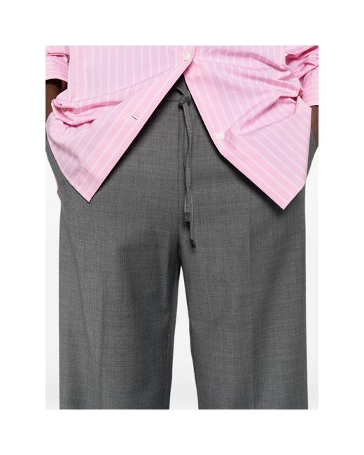 Berwich Gray Elastic-Waist Casual Trousers