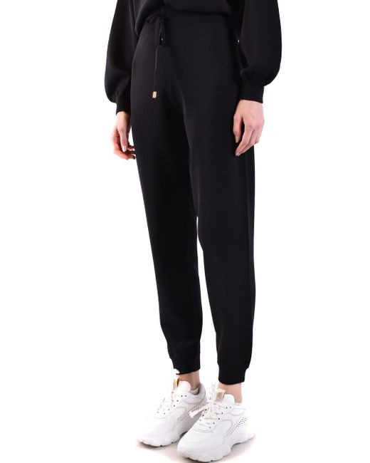 Pinko Black Drawstring Fleece Joggers