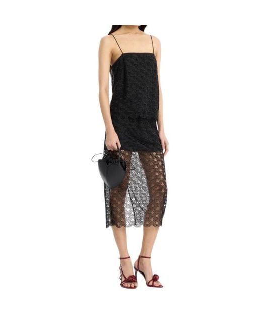 ROTATE BIRGER CHRISTENSEN Black Sequins Slip Top