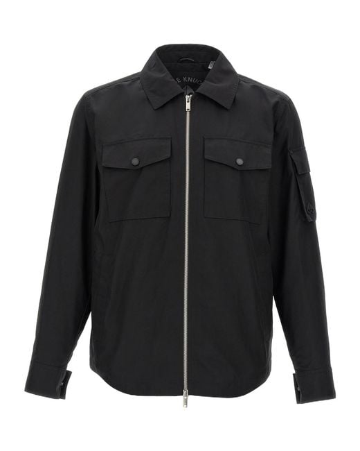 Moose Knuckles Black Collared Zip-Up Jacket for men