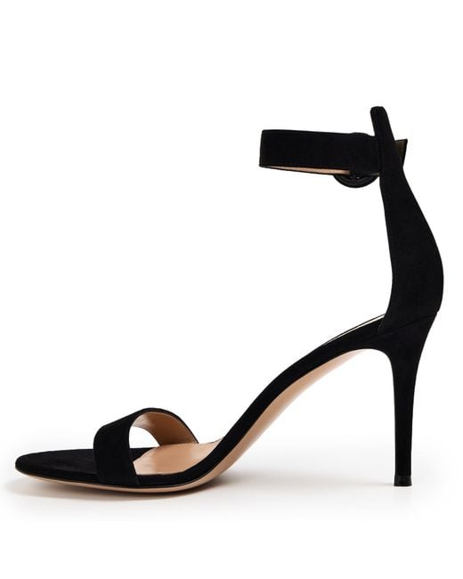Gianvito Rossi Black Simple High-Heeled Sandals